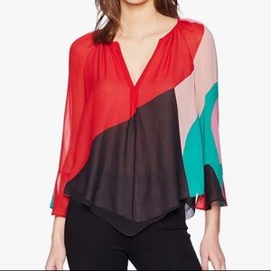 Joie Colorblock Silk Blouse